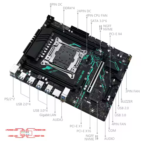 Motherboard MACHINIST X99 Kit MACHINIST X99 B9 Motherboard Kit Intel Xeon E5 2650 V4 CPU LGA 2011-3 