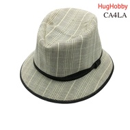[2nd Hand] CA4LA Panama Hat Gray Checkered Pattern Black Headband (free size) Product From Japan
