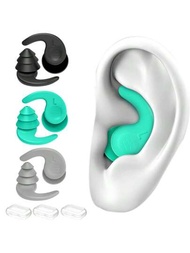 3對游泳耳塞,防水優質舒適的耳塞,可重複使用的矽膠耳塞,適用於游泳衝浪浮潛