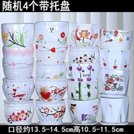Pot Bunga Besar Keramik Dengan Nampan Pot Bunga Sukulen Pot Anggrek