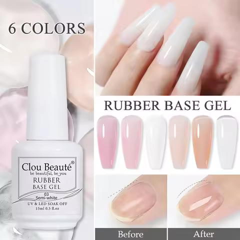Color Rubber Base Coat Clou Beaute Rubber Building Base Coat Jelly Pink Nail Extension Gel Nail Poli