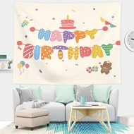 Customized Happy Baby 100th Birthday Background Cloth Children's Room Cartoon Animal Decoration Wall