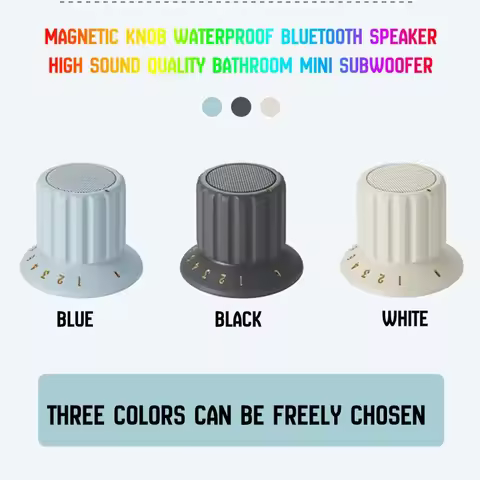 Magnetic Knob Bluetooth Speakers Waterproof Audio High Sound Quality Bathroom Mini Portable Subwoofe