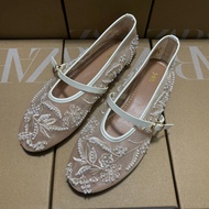 BALLET FLATS REAL PICTURES!!! ZA*RA 2025 new womens shoes Spanish embroidery fashion low-top embroid