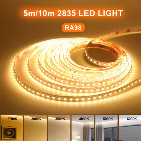 RA98 High CRI LED Strip SMD 2835 120LEDs/M DC 12V 24V IP20 Flexible Ribbon Light 5M 10M 2700K 3000K 