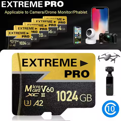Extreme Pro Micro SD Card Memory Card 128GB High Speed TF Flash Card U3 V60 Mini TF Card 512GB 256GB