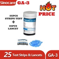 SINOCARE GA-3 25pcs Strips Test + 25pcs Lancet