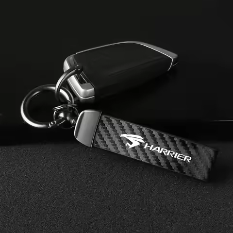 Car Carbon Fiber Style Keychain Microfiber Leather Key Chain For Toyota Harrier 30 60 80 XU30 XU60 X