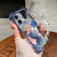 Case for Redmi 13c 14c 13R 14R 4g 5G POCO C65 4g POCO M6 M7 phone case blue cat four corner silicone