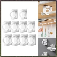 [I O J E] Curtain Rod Holder Clamp Hooks Self Adhesive Clothes Rail Bracket 360 Rotation Triangle Ring Adjustable Hooks