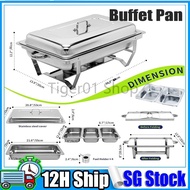 【SG SHIP】 Buffet Pan Food Tray Stainless Steel Buffet Stove Serving Tray Serving Tray Party Catering