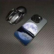 1pc Laser Crafted Black TPU+PC Soft-Hard Combo Moon Element Pattern Shockproof Phone Case Compatible