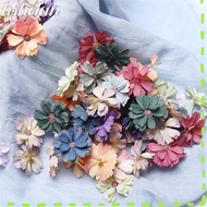 HSHELAA 50PCS Artificial Daisy Flower Head 4.5CM Scrapbooking Headdress Material Party Supplies