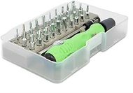 Non slip handle, telescopic rod, 32 in 1 screwdriver set, suitable for disassembly and maintenance of mobile phones and household appliances, necessary household tools (Green)