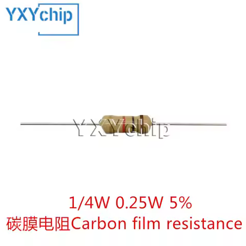 100pcs 0.25W Carbon Film Resistors 1/4W 5% 1R 2.2R 3.3R 4.7R 5.1R 220R 330R 470 510 560 620 680 750 