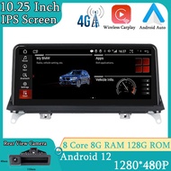 10.25 Inch BT IPS Screen Android 12 System Car Radio Carplay Multimedia Player For BMW X5 E70 X6 E71