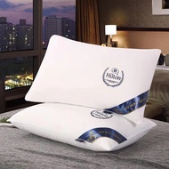 Hilton Solid color high-end embroidered pillow Hilton pillow five-star hotel neck protection pillow