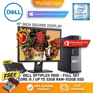 DELL OPTIPLEX 9020 SFF WITH 19'' INCH DELL MONITOR - FULL SET [CORE I5 / UP TO 32GB RAM & 512GB SSD 