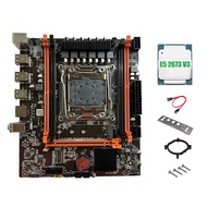 【uhunhn】-X99E Motherboard+E5 2673 V3 CPU Dual Channel Supports 4XDDR4 RECC RAM PCIE X16 NVMe Gigabit