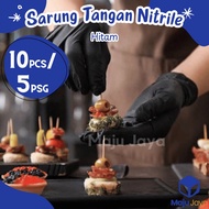 Maju Jaya - Black Nitrile Gloves / Black Latex Rubber Gloves Non Powder / Black Gloves / Black Latex