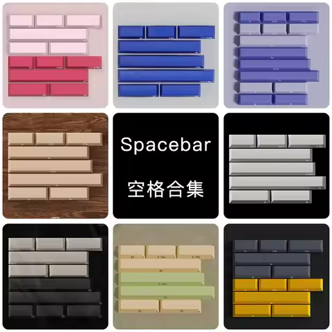 PBTFANS Two-Color PBT Keycap Set 2U/2.25U/3U/6U/6.25U/7U Spacebars for Custom Mechanical Keyboards F