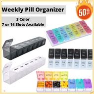 (SG SELLER) Weekly Pill Box Organizer 7 Day 14 Slots AM PM Medicine Case Morning Night Supplement St