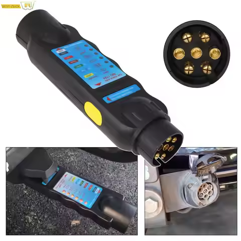 European 7 Pin 12V Trailer Socket Tester High Quality Wiring Circuit Light Test Tool Truck Accessori