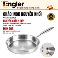 GEZER ENGLER EL3801 5-layer monolithic stainless steel pan - safe, durable, fast heat conduction for