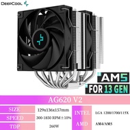 Cooling Fans DeepCool AG620 6 Heat Pipes Tower ir Cooler 4Pin PWM ARGB CPU Fan For LGA1700 115X 1200