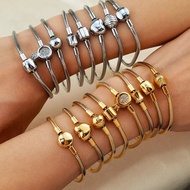 Fashion Trend Dora Round Snake Bone Bracelet Titanium Steel Electroplating Love Crown Buckle Bracele