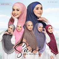 Zihaluv – Tudung Suri Syria Printed Luxe – Lycra Ironless – Berdagu – Bidang 55