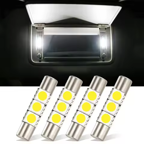 4Pcs 29mm 31MM 6614F 6641 6614 F30-WHP TS-14V1CP LED Interior Bulbs Car Sun Visor Vanity Mirror Ligh