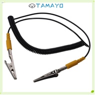 TAMAYO Anti-Static ESD Grounding Cable, 180cm / 71" PU,Metal Coiled Cord, 2mm Male-to-Female Polyure