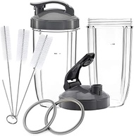 Replacement Parts for NutriBullet, 2 X 32oz Tall Cups, 2 Flip Top to Go Lids, 2 Gaskets & Cleaner Br