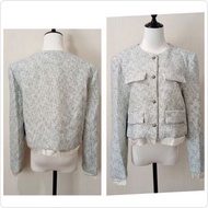 oo秋季新品 彩虹粗花呢小香風外套
米色 M, XL  藍色 L, XL