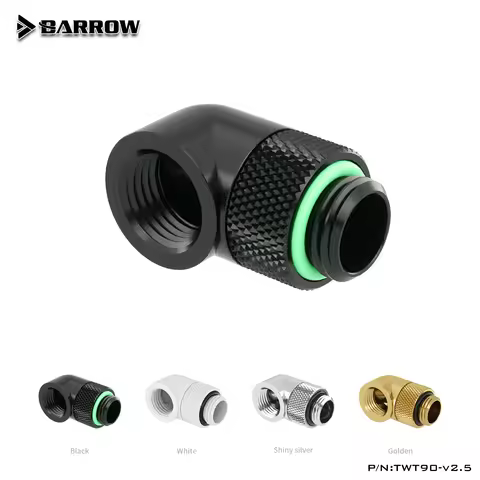 Barrow Angled Fitting G1/4'' 45/90 Degree Rotary Fitting G1/4" Rotatable Adapter PC Water Cooling El