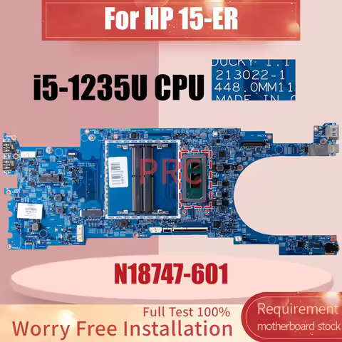 For HP Pavilion 15-ER Laptop Motherboard 213022-1 N18747-601 SRLFQ i5-1235U Notebook Mainboard Teste