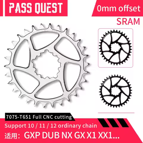 Round Oval 0mm Offset For SRAM Gx xx1 Eagle GXP PASS QUEST Crankset Round MTB Narrow Wide Chainring