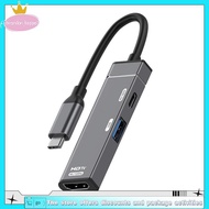 Type-C HUB USB-C Splitter Docking Station 4K@ 120Hz -Compatible Converter Type-C to HDTV USB-A PD 10