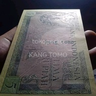 Uang kuno 5 Rupiah seri hewan unc 1957
