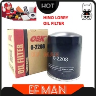 OSK O-2208 HINO UD ENGINE SERIES J07E J07C-T J05E-T OIL FILTER 15607-2200 LORI FILTER O2208 ENGINE P