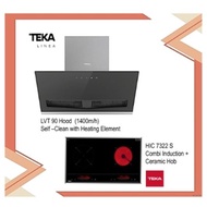 Teka LVT 90 Hood (1400m3/h) Self-Clean with Heating Element + HIC 7322 S Combi Induction + Ceramic Hob with Free Gift