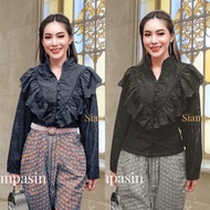 SOF เสื้อลูกไม้ แบบสวยผ้านุ่ม ยืดได้อีก อก S M L XL XXL 3XL เสื้อลูกไม้สีดำ เสื้อลูกไม้มีซับใน เสื้อ