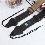 FALLFORBEAUTY Folk Electric Guitar Strap, with Guitar Pick Bag Pure Cotton Bass Ukulele Belt, Guitarra Belt Adjustable Brown/black Vintage Personality Guitar Straps Ukulele