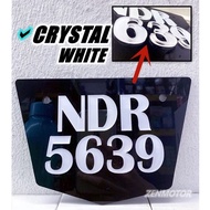 NUMBER PLATE CRYSTAL WHITE NUMBER PLATE NOMBOR PLATE MOTOR NUMBER FLAT RIBET PLAT KETUK TANAM DALAM