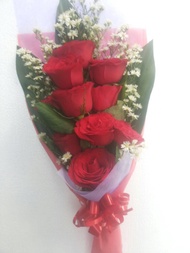 bunga mawar merah asli / rangkaian bunga mawar tangan 
