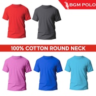 BGM POLO Uniseks Kapas Leher Bulat Polos T-Shirt BPPMTRN004-MX