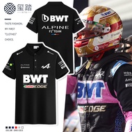 BWT Alpine F1 Team Peripheral Same Racing Short Sleeve Alpine Team Print Loose Men's Lapel Polo Shir