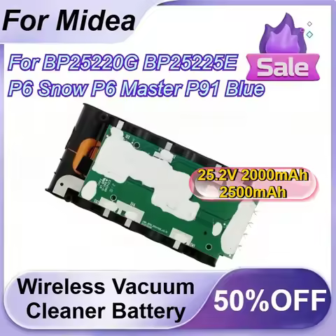 25.2V 2000mAh 2500mAh Rechargeable Wireless Vacuum Cleaner Battery for Midea BP25220G BP25225E P6 Sn