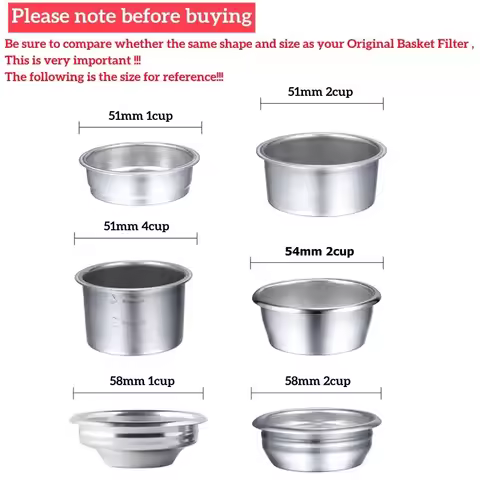 Coffee Filter Basket ims Basket 58mm 54mm 51mm Portafilter Basket For De longhi 1/2/4cup For Delongh